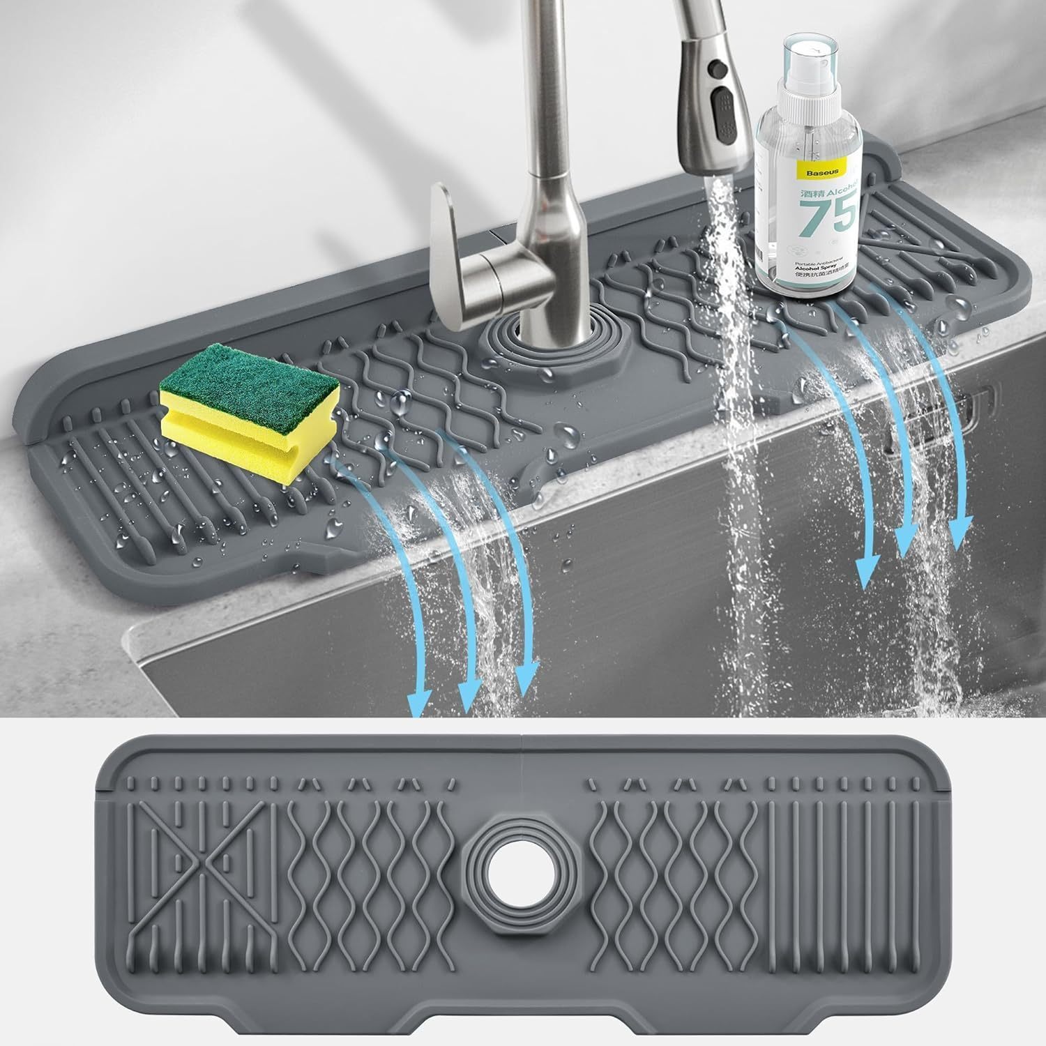 Silicone Tap Washer - Tapete protetor contra respingos de torneira